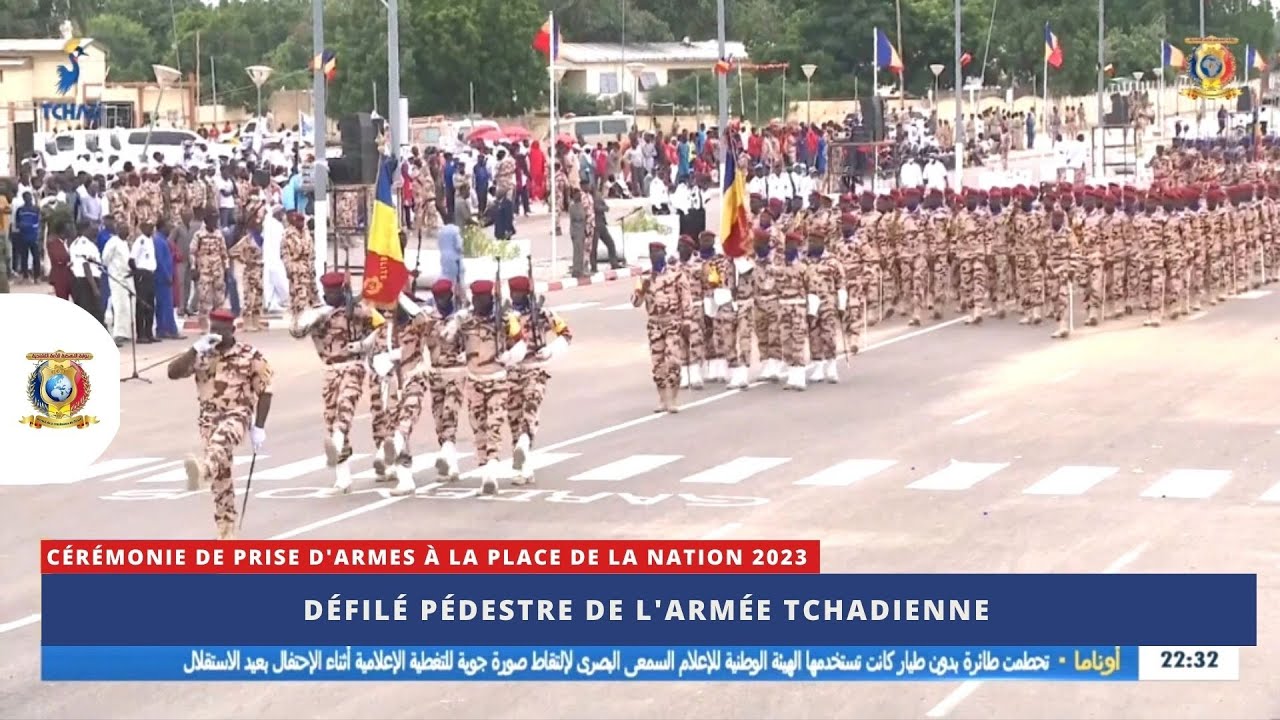 CÉRÉMONIE DE PRISE D'ARMES À LA PLACE DE LA NATION 2023 - DÉFILÉ PÉDESTRE DE L'ARMÉE TCHADIENNE