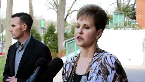 Televangelist Joyce Meyer after deposition in Chri...