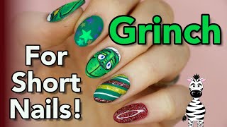 Grinch for SHORT Nails Gel Nail Art Tutorial | Madam Glam House Of Reflections Collection
