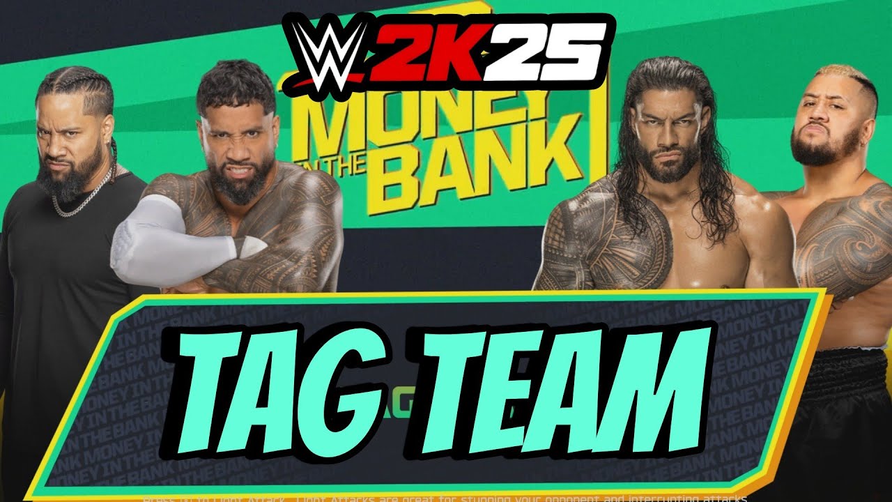 WWE 2K25 ROMAN REINGS AND SOLO SIKOA VS THE USOS | TAG TEAM | MONEY IN THE BANK 2023