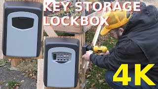 BYBOO Key Storage Lock Box Outdoor Wall Mount Key Lock Box 4 Digit Combination Key Safe Box for Indo