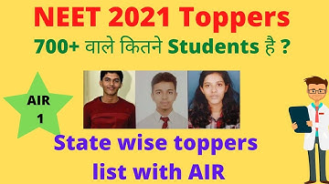 NEET 2021 Toppers list with All India Rank | State wise topper marks | Mrinal Tanmay & Karthika
