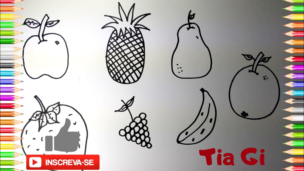 JOGO Descubra a Fruta DESENHO de Pintar, Colorir Frutas