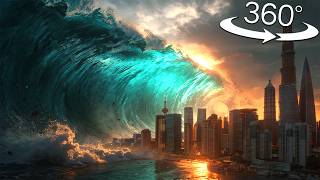 BIGGEST TSUNAMI ON THE BEACH | 360° VR | 4K