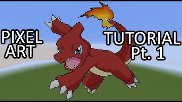 Minecraft Pixel Art Tutorial - Charmeleon (Pokémon) Part 1