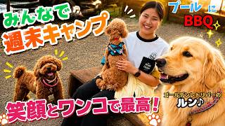 【爆笑キャンプ】犬友みんなで音の杜へ!プール&ホットサンドてんこ盛りBBQで大盛り上がりの週末