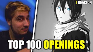 REACCIÓN al TOP 100 de OPENINGS de ANIME