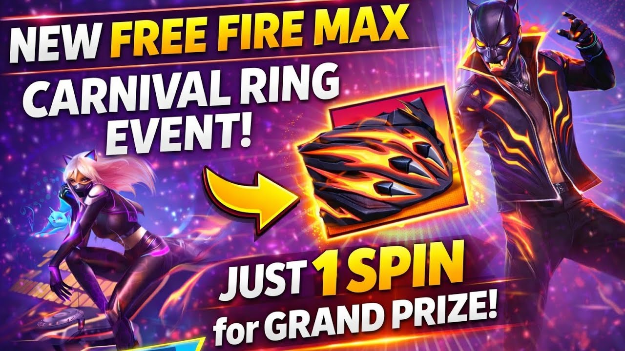 NEW Free Fire MAX Carnival Ring Event 😱 Just 1 Spin for Grand Prize?
