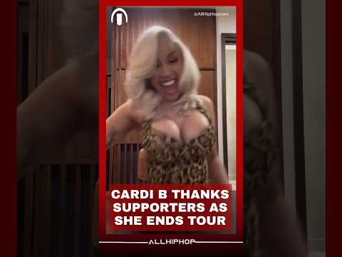Cardi B Bounces Around While Thanking Supporters
