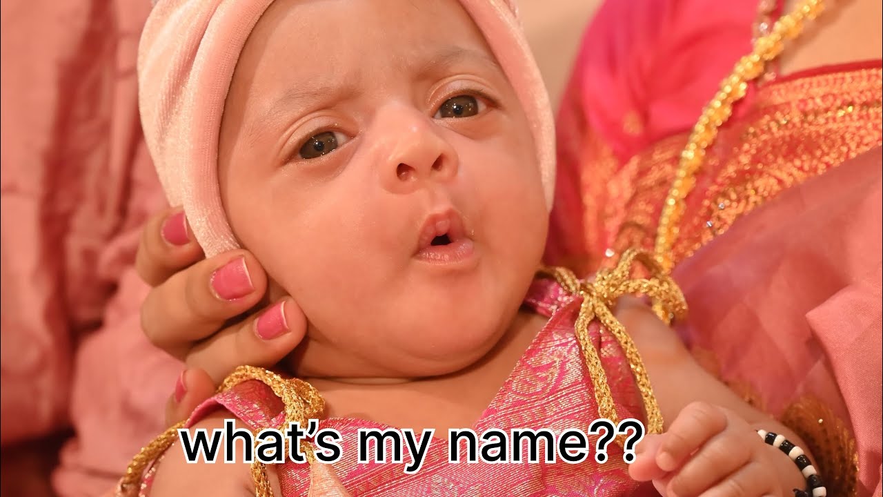 Introducing our tiny human to the world with her name🩷 #namingceremony #barsa #namkaran #babygril 