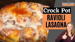Crock Pot Lazy Day Lasagna with Frozen Ravioli - Only 4 ingredients!!!