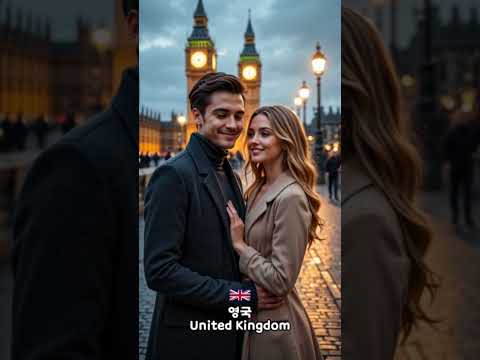 나라별 커플 키스편 Lovers By Country Ai Aiart 의인화 인공지능 실사화 Country Couple 국가별 나라별 커플 
