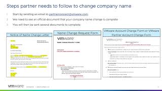VMware Partner Connect Name Change Process