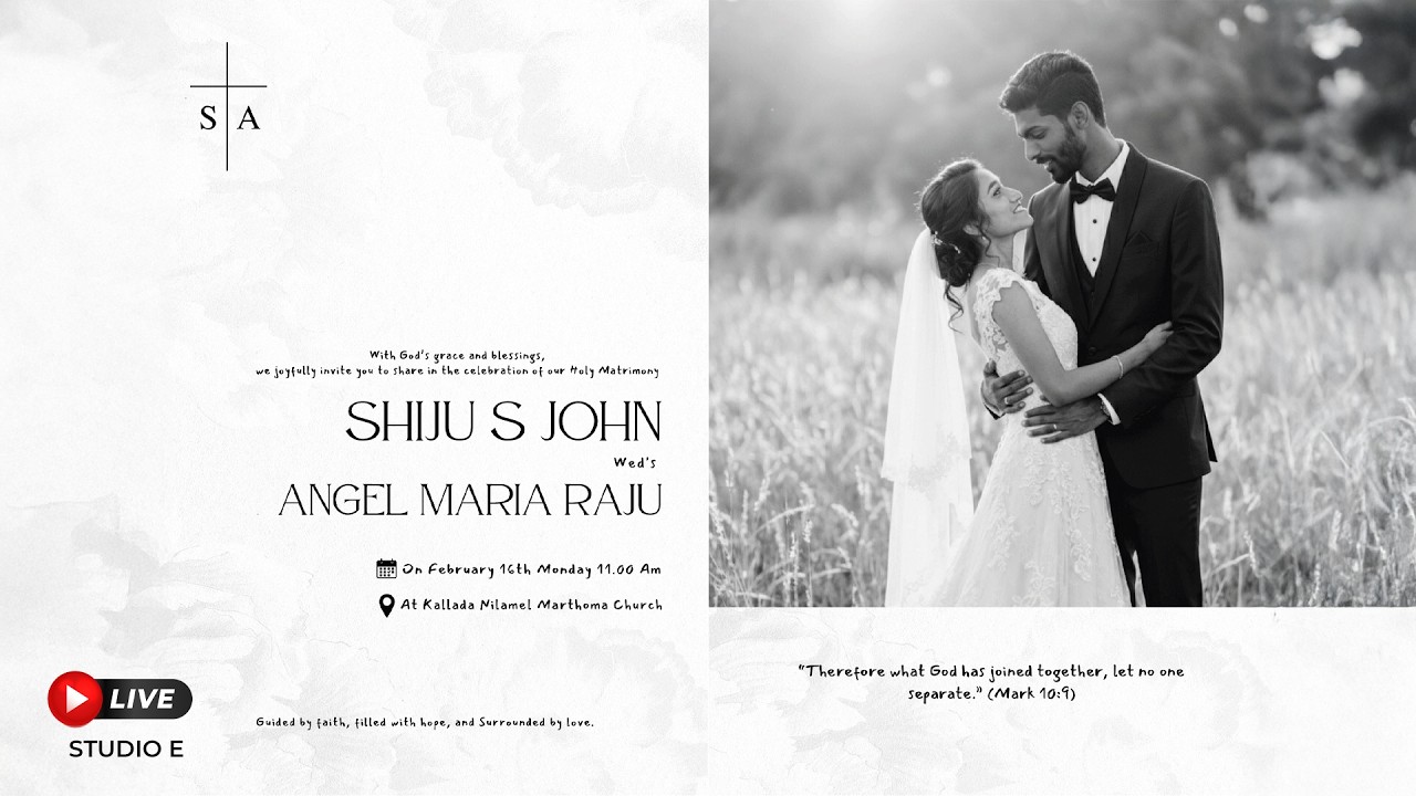 Shiju S John ️ Angel Maria Raju | Wedding Live 2026 | #ShijuWedsAngel # ...