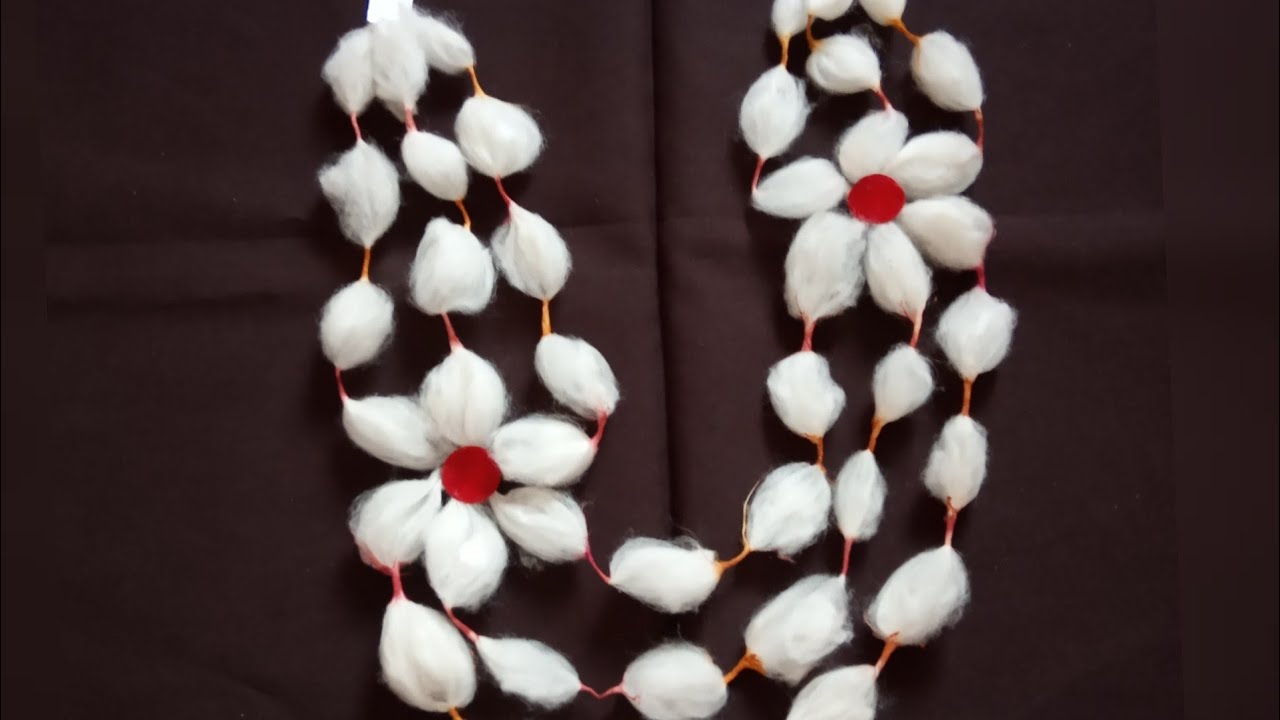 How to make cotton garland/Kanthi vastramala for Ganpati and Gouri