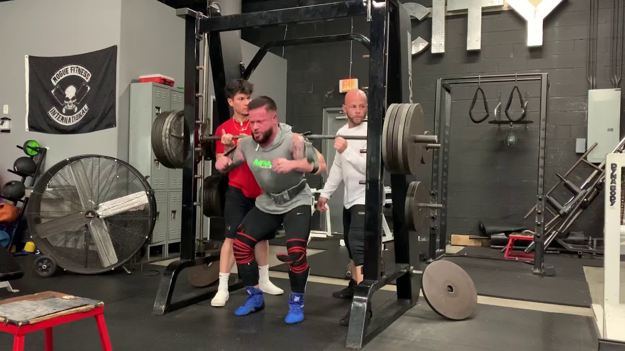 Safety squat strap squats 495 X 12 YouTube
