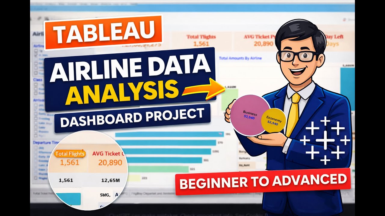 Tableau Dashboard for Data Analyst Interviews | Airline Dataset End-to-End Project