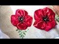 Мак из атласной ленты / Poppy from satin ribbon