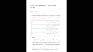 TEST BANK FOR ATI NURSING (Chapter 18: Nursing Management: Preoperative Care)