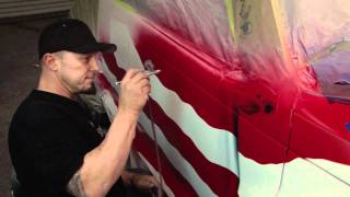 How to Airbrush an American Flag on a vehicle w/ Ryno
