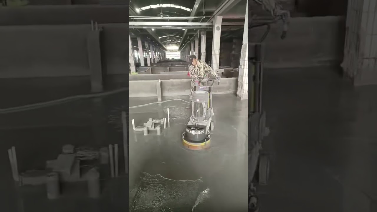 Floor grinding and polishing machine.