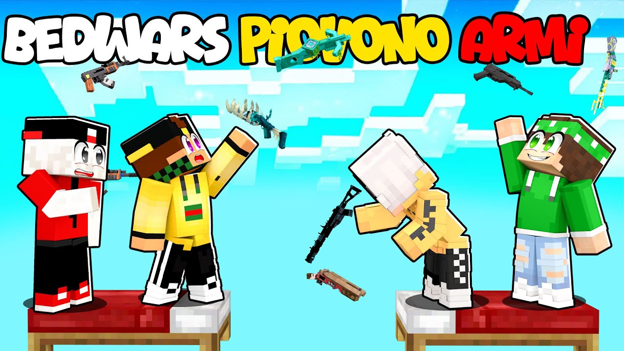 BEDWARS 2 vs 2 MA PIOVONO ARMI OGNI MINUTI - MARCY e LOCO vs ZEYXON e NICO - MINECRAFT ITA