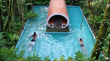 I Built a Secret Jungle Tiny House with Swimming Pool in Just 60 Days