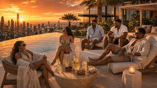 Golden Hour Amapiano | Luxury Life, Friends & Good Vibes | Sunset Poolside Relaxation