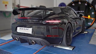 Porsche 718 GT4 RS feat. Akrapovic Slip-On Exhaust DYNO PULLS + Test Drive | 9000rpm 4.0 NA Flat-Six
