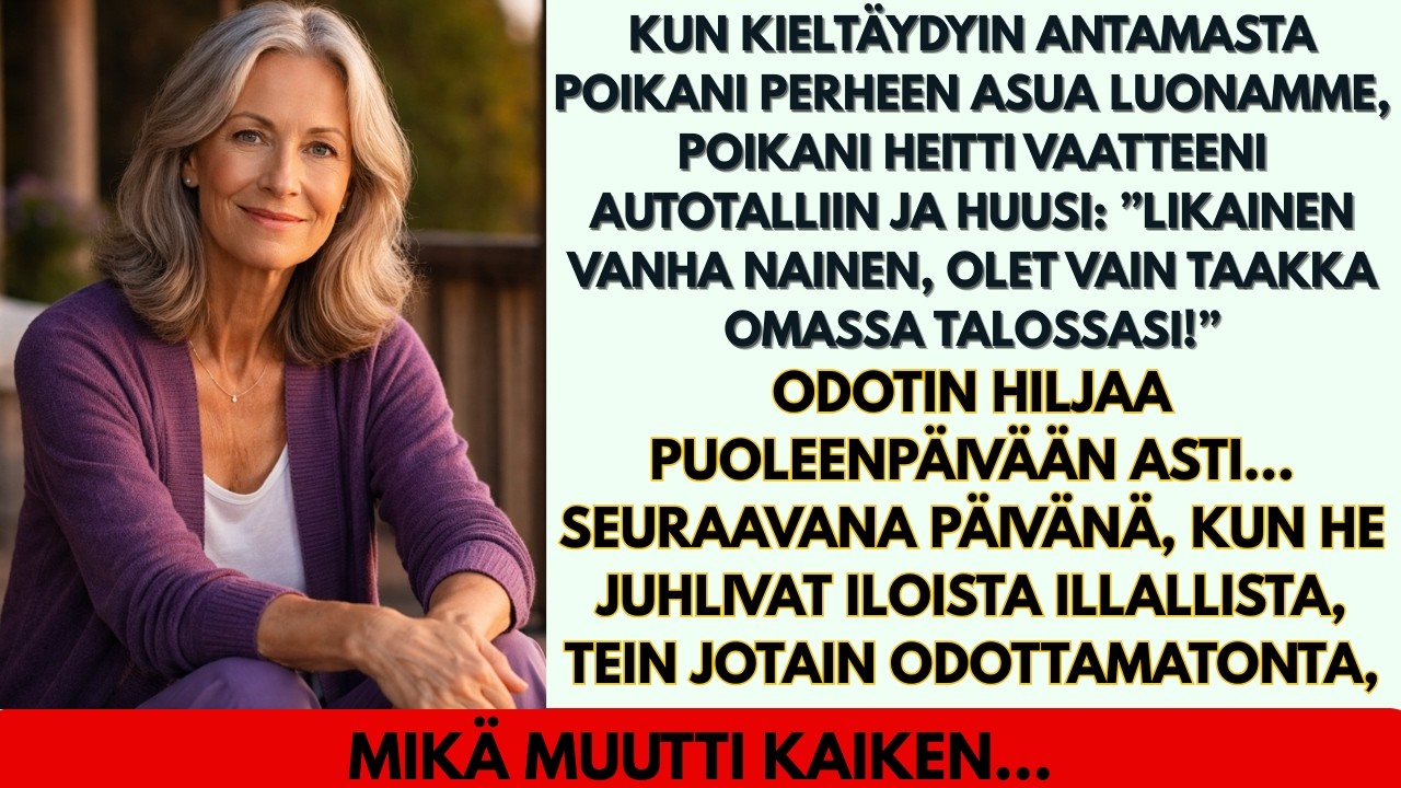 Poikani huusi päin naamaa Nuku autotallissa, huone on anoppini!