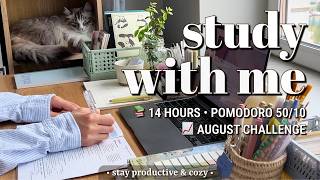 STUDY CHALLENGE 14+ HOURS 🔥 Pomodoro 50/10 | Max Focus Session