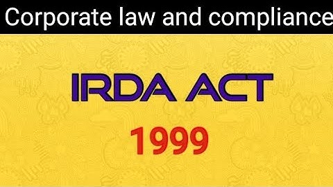 IRDA ACT 1999 CMA final Tamil corporate law and compliance