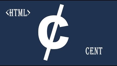 HTML Cent symbol currency