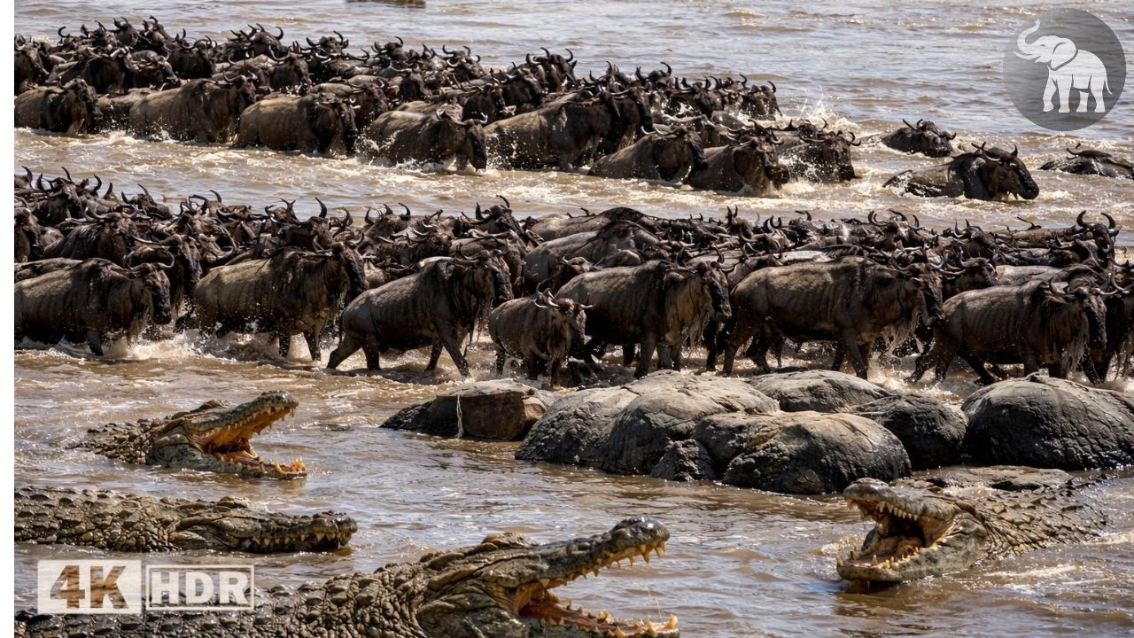 La Gran Migración | Huyendo de Depredadores en Tierra y Agua #animalessalvajes