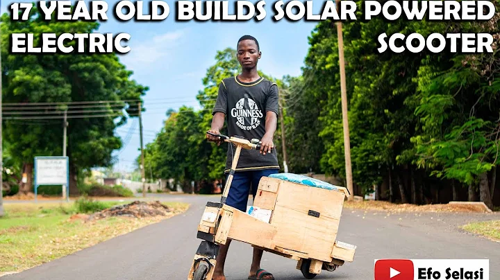 17 years old from Ghana makes SOLAR POWERED ELECTRIC MOTOR BIKE.Wooden bike #youngboss #entrepreneur