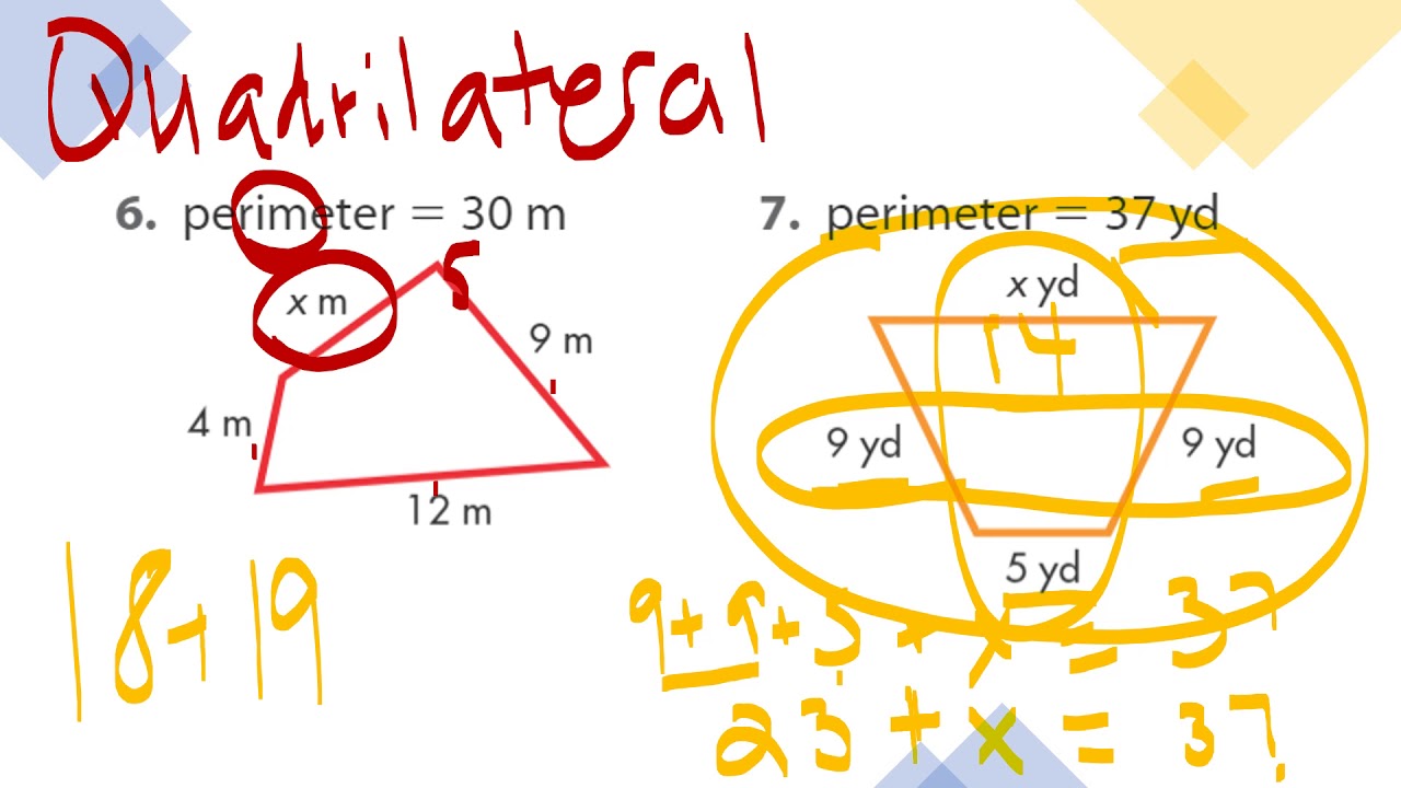 Finding Perimeter and Unknown Side Lengths 