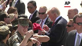 Trump Greets Marines Before Phoenix Rally