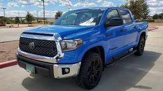 2020 toyota tundra sr5 in voodoo blue with the tss package walk around
hey guys i hope you are enjoying seeing different colors package...