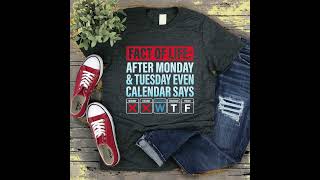 Fact of Life Calendar WTF Humor Shirt Sarcastic Office Worker Graphic Tee