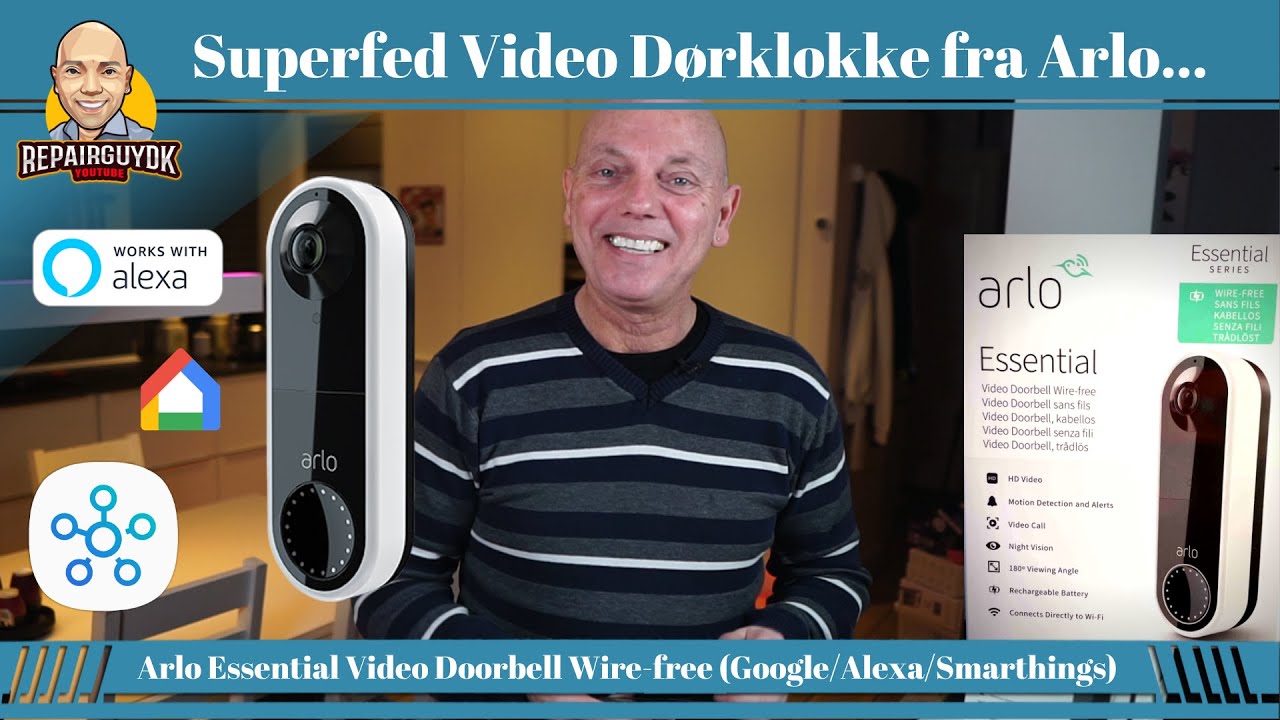Jeg har en engelskundervisning omdrejningspunkt generation Arlo Essential Video Dørklokke Wire-free (Google/Alexa/Smarthings) - YouTube