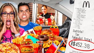 DEIXANDO A PESSOA DO CARRO DA FRENTE DECIDIR O QUE VAMOS COMER POR 24 HORAS! - MUITO DIFÍCIL