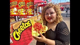 Hot Cheetos Cheese Fries at the fair/ MUKBANG