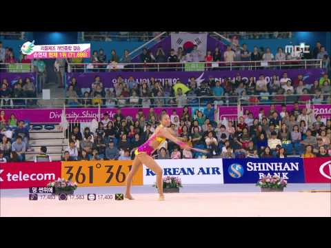 14.10.02_02_아시안게임.MBC 개인종합 결선60.덩썬웨.곤봉. DENG Senyue.Clubs.Individual All-Around Final]