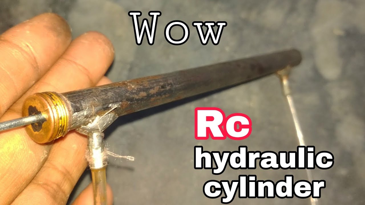 homemade hydraulic cylinder RC , with hydraulic pump YouTube