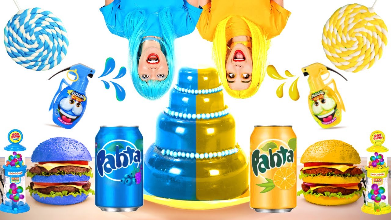 EATING ONLY ONE COLOR FOOD FOR 24 HOURS! Last To STOP Eating BLUE VS