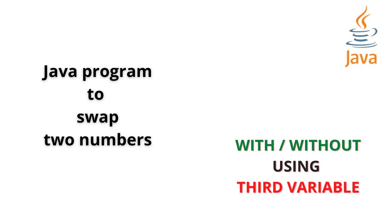 Java program to swap two numbers with and without using third variable ...