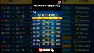 IPL 2026 Schedule Out 🔥 Full Match List | Coming Soon Ipl 2026 | #shorts #ipl2026 #ipl #iplshedule