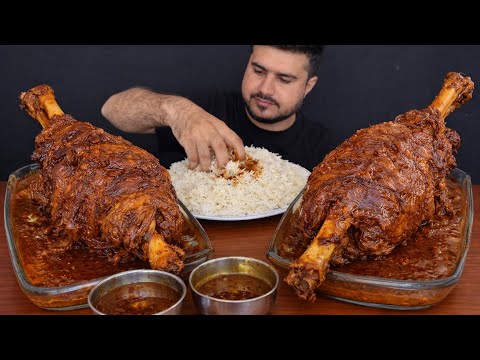 ASMR EATING SPICY 2 MUTTON LEG CURRY WHITE RICE REAL MUKBANG NO TALKING 