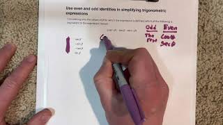 Use even and odd identities in simplifying trigonometric expressions