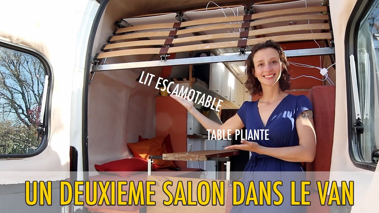 Notre salon convertible : lit pavillon escamotable DIY / table